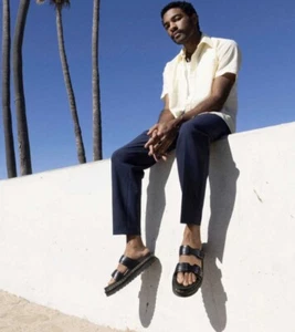 Dr. Martens Myles HDW Leder Sandalen Pantoletten schwarz Herren Gr. 12 NEU - Bild 1 von 12