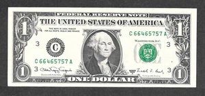 1988A $1 Web Note FRN, fr. 1917, C66465757A Run 11-CA Block 3-4 UNC - Picture 1 of 2