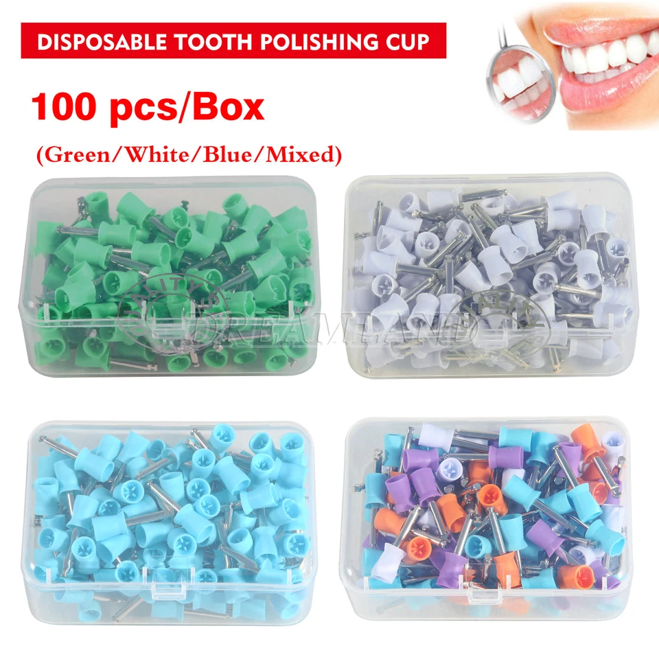 Dental Latch type Polishing Polish Prophy Cup Polishing Cups 4 Types - Image 1 of 1