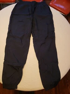 Vintage 90's Reebok Brand Athletic Windbreaker Pants L Mens Blue Cotton Liner - Picture 1 of 5