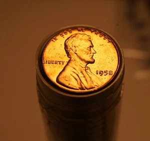1958 P Lincoln Cent Roll UNC 1 - Picture 1 of 2