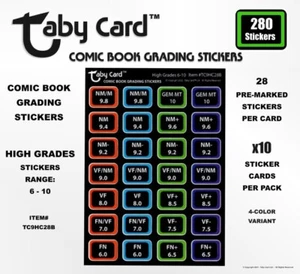TC1 Taby Card⢠Adesivi classificazione fumetti 280 pz altezze x10 schede adesive #TC9HC28B - Foto 1 di 1
