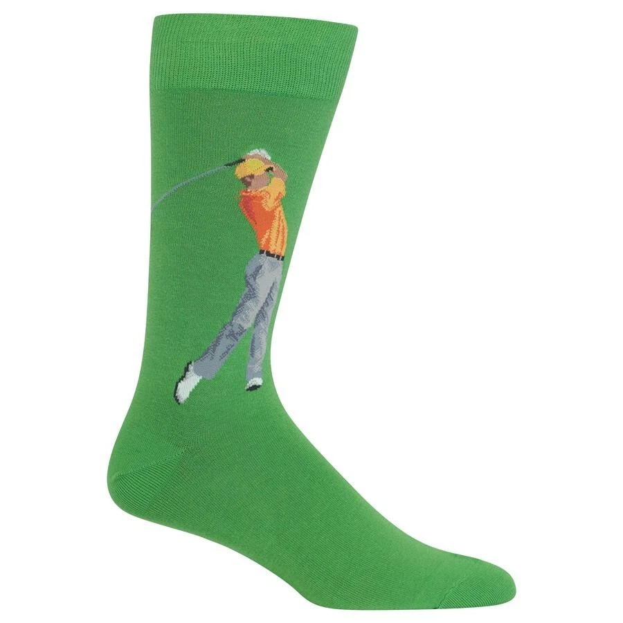 Golf Pro Men's Crew Socks Size 10-13 Green Hot Sox Novelty Sport Fashion New - Image 1 of 1