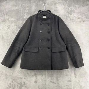 Old Navy PeaCoat Womens XL Heather Gray Mock Neck Double Breast Military READ - Picture 1 of 17