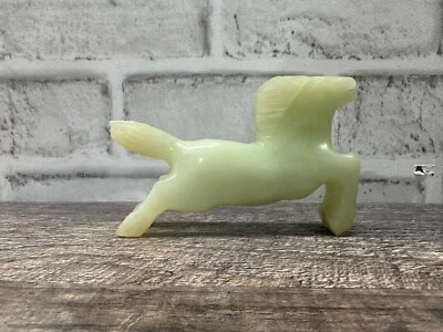 Vintage 4" Light Green Jade Horse Soapstone Figurine Asian Chinese Hand Carved - Изображение 1 из 4