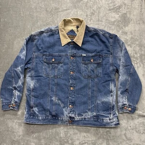 Wrangler XX-Large Sherpa Lined Denim Trucker Bomber Jacket Cord Collar Men - Bild 1 von 13