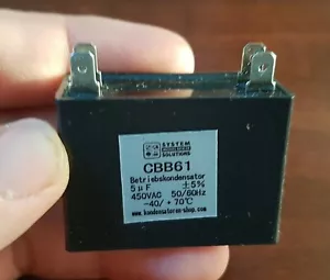 Condensateur De Fonctionnement 50/60Hz 5uF/µF CBB61 450 VAC, Avec 4 Connecteurs - Bild 1 von 3