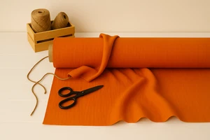 Fulvous Cotton-Linen Fabric by the Yard – Material for Apparel & DIY Crafts - Picture 1 of 10