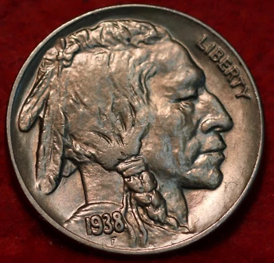 🇺🇸 Uncirculated 1938-D/S Denver Mint Buffalo Nickel USA - Image 1 of 2