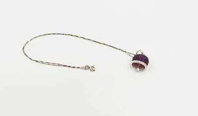 COLLANA CAMPANELLA FULL ZIRCONATA AMETISTA IN ARGENTO 925 RODIATO IN ORO 18KT - Immagine 1 di 3