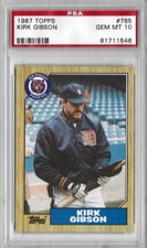1987 Topps #765 Kirk Gibson PSA 10 GEM MINT Detroit Tigers
