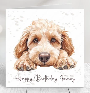 PERSONALISED COCKAPOO BIRTHDAY CARD, MOTHER'S DAY CARD, FATHER'S DAY DOG CARD - Picture 1 of 19