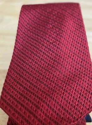  Tommy Hilfiger мужской галстук красный синий тканый дизайн шелковая смесь ширина 3,25 дюйма б/у в отличном состоянии  - Изображение 1 из 4