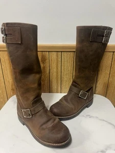 Red Wing Boots 3351 Heritage Copper Rough Tough Oiled Leather Moto Boot Size 7.5 - Picture 1 of 20