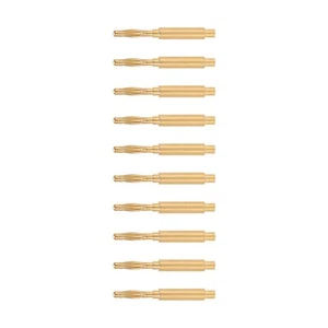 10PZ Connettore Spina Banana 2mm Placcato Oro Spina Banana Buona Trasmissione NY - Foto 1 di 22