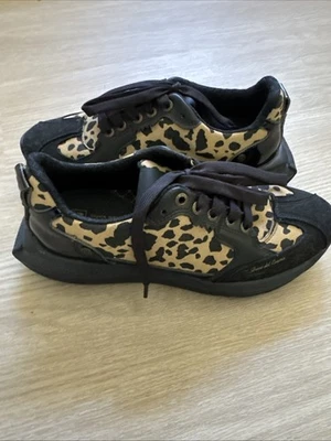 Tênis de golfe feminino Duca Del Cosma preto estampa de chita serve para 7-7,5 - Imagem 1 de 4