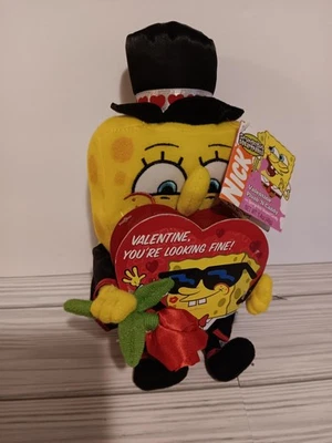 VIACOM 2006 Valentine’s Day SpongeBob Squarepants Tuxedo & Rose Plush Candy Box - Image 1 of 4
