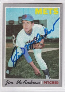 Jim McAndrew 1970 Topps SIGNED CARD AUTOGRAPH 1969 NY Mets World Series Champ - Picture 1 of 1