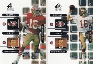 1999 SP Signature Edition Great Performances Joe Montana Football Karten J2 & J3 - Bild 1 von 2