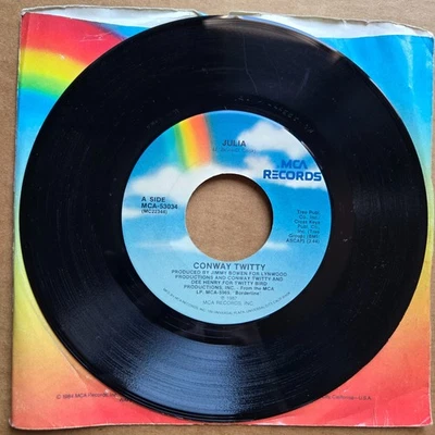 CONWAY TWITTY Julia/Everybody Needs A Hero COUNTRY 45 7" Record Vinyl Records - Image 1 of 2
