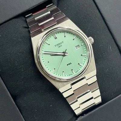 TISSOT PRX T137.210.11.091.00 Light Green Dial Women’s Quartz Watch 35mm - Image 1 of 4