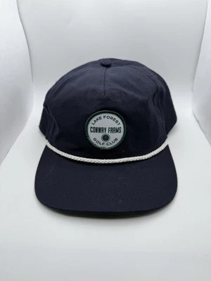 Imperial Hat Mens Black Strapback Performance Rope Cap Conway Farms Golf Club - Image 1 of 4