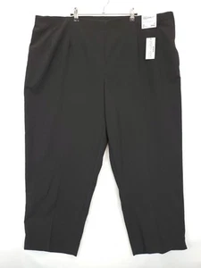 Avenue Stretch Trousers Pants Slim Leg Side Zip Women 26 P Black Office Neutral - Picture 1 of 12