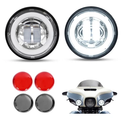 Luz de paso antiniebla LED de 4,5 pulgadas para Harley Electra Glide Touring Road King Foto 1 de 4