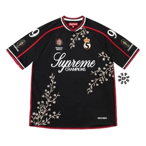 Supreme Floral Fußball Trikot schwarz rot (Gr. M) FW25 - Bild 1 von 3
