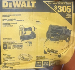 NUOVO DEWALT 6 Gal. Compressore d'aria elettrico 18Ga Brad Chiodatrice e pancake resistente - Foto 1 di 3