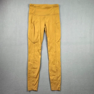 Lululemon Stretch hoch geschnittene Strumpfhose 28" Schrittlänge entspiegeltes Wildleder Gr. 6 gelb - Bild 1 von 7