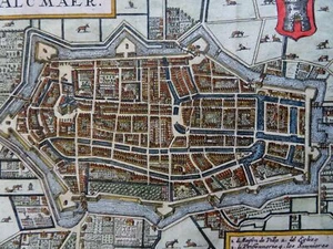 Alkmaar North Holland Netherlands City Plan Coat of Arms 1685 engraved map - Picture 1 of 4