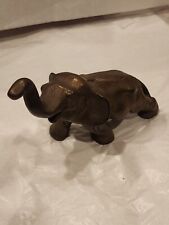 Antique Cast Metal Charging Elephant Animal Figurine Bronze Vintage 5" Heavy
