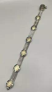 ANATOLI Sterlingsilber Multi Strang Fuchsschwanz Station Armband Vintage Nachlass 7,5" - Bild 1 von 7