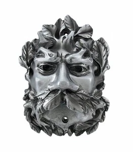 Estatuilla abridor de botellas de cerveza Greenman placa de pared renacentista color plata verde  - Imagen 1 de 4