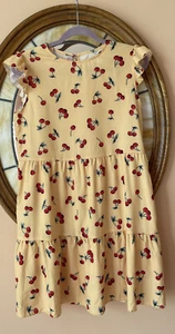 Adorable Vestido Corto Sedoso Polietileno Estampado Cereza Sm - Imagen 1 de 7
