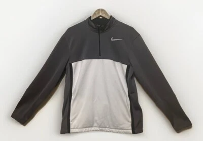 Nike Golf Pullover Mens Medium 1/4 Zip Therma Fit Colorblock Grey, White, Black - Image 1 of 4