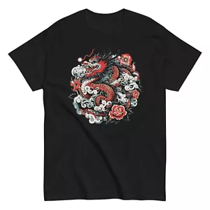 Japanese Aesthetic Dragon Unisex T-Shirt Japanese art Japan Tattoo Tee - Picture 1 of 8