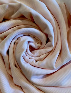 Pink White Tiny Striped Fabric 5.3 Yard x 60”W. Lightweight Permanent Press - Picture 1 of 5
