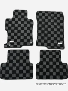P2M FRONT & REAR Checkered Carpet Floor Mats for Honda Accord Coupe 08-12 New - Picture 1 of 4