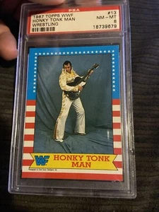 1987 Topps WWF 13 Honky Tonk Man Wrestling Rookie Card PSA 8 POP only 11 Higher - Bild 1 von 2