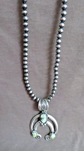 Native Navajo Perlen 18" Halskette Pixie Türkis Naja Anhänger von Yazzie JN541 - Bild 1 von 5