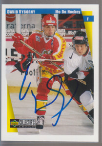 Autographed 97/98 Collector's Choice Swedish David Vyborny - Mo Do Hockey