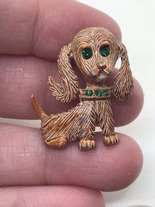 Dog Cocker Spaniel Colored Rhinestones GERRYS Vintage Brooch D-5120 - Picture 1 of 3
