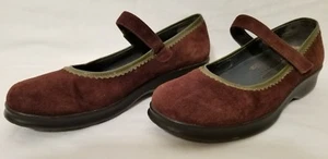 Stonefly Zapatos Mary Jane Marrón Chocolate Gamuza/Verde Patente EU 38/US 7 - Imagen 1 de 12