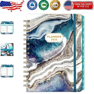 Stylish 2025 Planner - Weekly & Monthly Layout with Inner Pocket, 6.4" x 8.5" - Picture 1 of 9