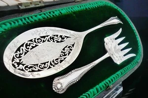 Immaculate Cased Antique Sterling Silver Fish Servers, Mappin & Webb 1906 - Picture 1 of 12