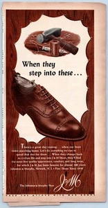 1943 Johnston & Murphy Zapatos Recortados Original Revista Impresión Anuncio 5.5" x 10.5" - Imagen 1 de 1