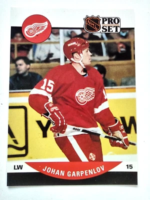 1990-91 Pro Set #605 Johan Garpenlov Rookie RC Detroit Red Wings - Image 1 of 4
