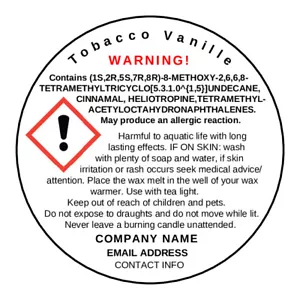 CLP**Personalised**WAX MELT safety warning stickers labels - Picture 1 of 2